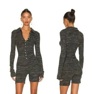 New Lovers + Friends Revolve Peyton Gray Sweater Romper Charcoal Small Women’s